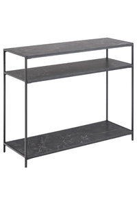 Sidetable Ebberup  100 cm met zwart marmerlook bladen