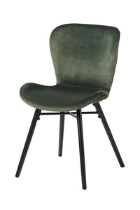 Assens eetkamerstoel in groene velours stof