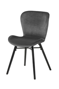 Assens eetkamerstoel in antraciet velours stof