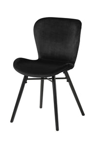 Assens eetkamerstoel in zwart velours stof