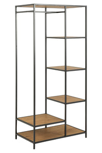 Kledingrek/ kapstok Sabro in wild eiken met zwart frame