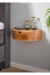 Hangend nachtkastje Grafen met lade in acacia hout