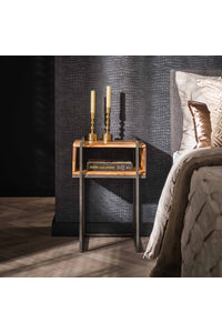 Nachtkastje Hernnhut met open vak in massief acaciahout