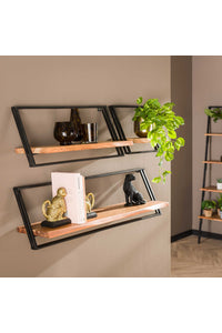 Set van 3 wandplanken Guben in acacia hout