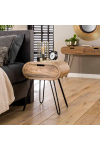 Nachtkastje Bernau in massief mango hout met lade