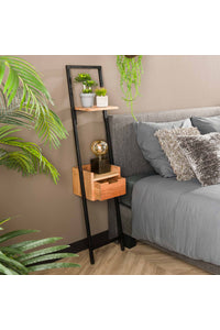 Nachtkastje-wandrek Grafing in massief acacia hout