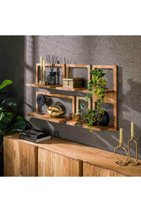 Set van 5 wandschappen Hettingen in acaciahout