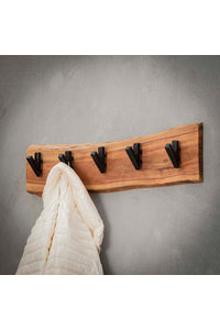 Kapstok Birkenfeld met 5 haken in massief acacia hout