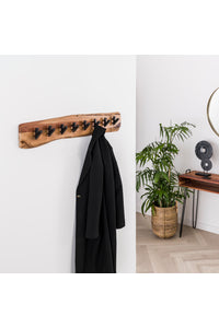 Kapstok Birkenfeld met 8 haken in massief acacia hout