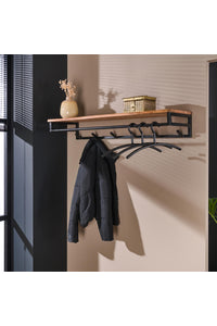 Kapstok Hilpol met 6 haken en hoedenplank