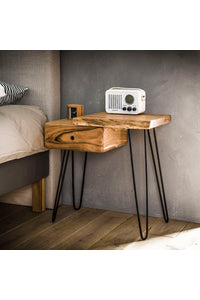 Side table/nachtkastje Ahaus-R in  massief acacia