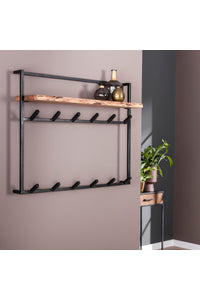 Kapstok Bogen acaciahout hoog met 12 haken