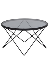 Salontafel Hellevad  Ø 80 cm zwart glas