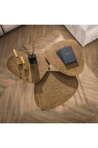 3- delige salontafelset Hanau in antiek brons/goud