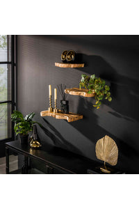 Set van 3 wandplanken Hoxter in teakhout