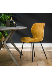 Stoel Aalen goud gele velours stof