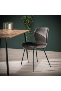 Stoel Aalen antraciet velours stof