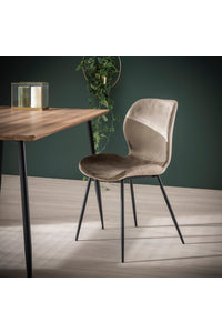 Stoel Aalen champagne velours stof