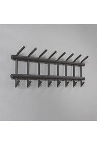 Kapstok Geiding met 8 haken in donkergrijze ronde metalen buis