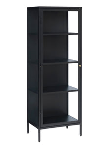 Vitrinekast Aarhus in zwart metaal met glasdeur