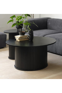Ronde salontafel Kolding zwart eiken Ø90 cm
