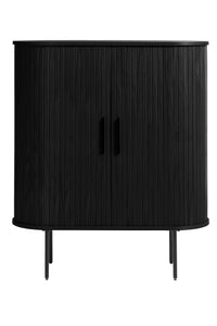 Wandkast Kolding zwart eiken met schuifdeuren