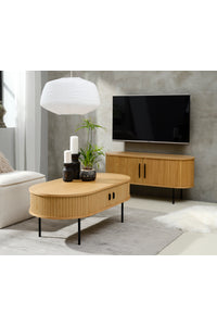 Salontafel Kolding eiken naturel met schuifdeuren