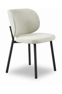 Eetstoel Ranum in crème witte boucle teddy stof