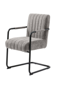 Buisframe stoel Trust met zwart frame en lichtgrijze stof
