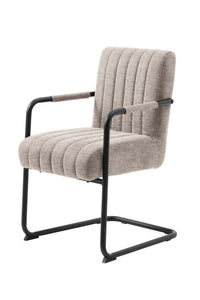 Buisframe stoel Trust met zwart frame en beige stof