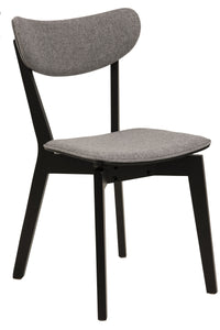 Eetstoel Elev in zwart hout met grijze stof