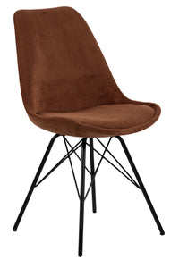 Eetkamerstoel Frostrup in smalle copper ribstof