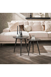 Bijzettafelset  Hornfeld in zwart keramiek look