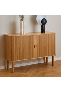 Dressoir Jels 120 cm met schuifdeur van houten latten