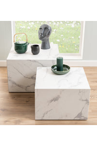 Salontafelset Hjarup in marmerlook wit
