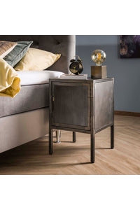 Nachtkastje Geldern met deur in grijs/zwart gun metal