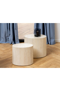 2-delige tafelset Fjelso in travertin marmerlook