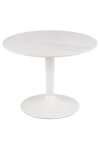 Bijzettafel Hjulby ø60 cm met wit keramiek blad