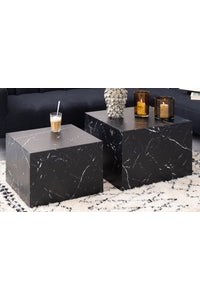 Salontafelset Hjarup in marmerlook zwart