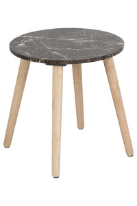 Bijzettafel Holsted Ø40 cm met bruin marmeren blad