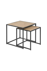 Set van 2 bijzettafels Sabro met een wild eiken blad