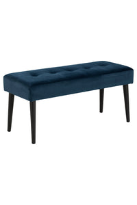 Eettafelbank Frederica 95 cm in blauwe velours stof