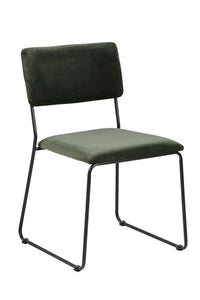 Folby eetkamerstoel groene velours stof