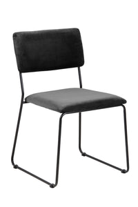 Folby eetkamerstoel grijze velours stof