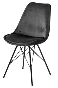 Eetkamerstoel Frostrup in grijze velours stof