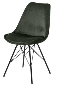 Eetkamerstoel Frostrup in groene velours stof