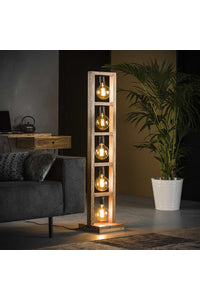 Vloerlamp Gaggenau in rechthoekig houten frame