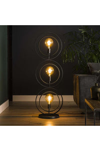 Vloerlamp Filderstadt met 3 draaibare open cirkels