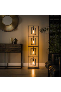 Vloerlamp Garching met opengewerkt rechthoekig armatuur