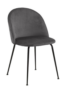 Eetkamerstoel Frifelt in grijze fluweel stof
